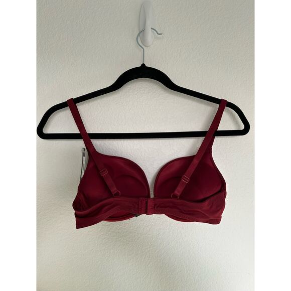 Frederick's of Hollywood Women's Size 32C Maroon Krystal Micro Push Up Bra - Picture 4 of 5